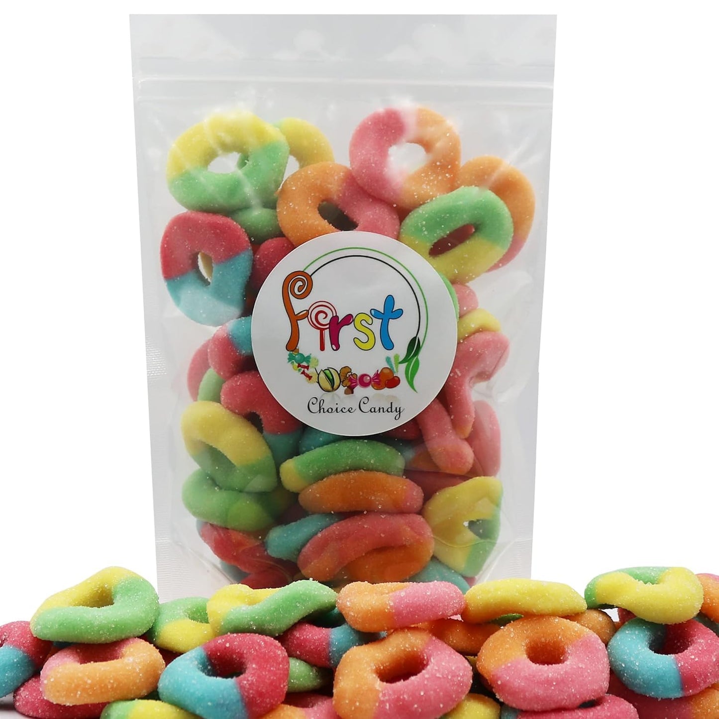 Firstchoicecandy Gummy Rings (Neon, 2.2 Pound (Pack Of 1))
