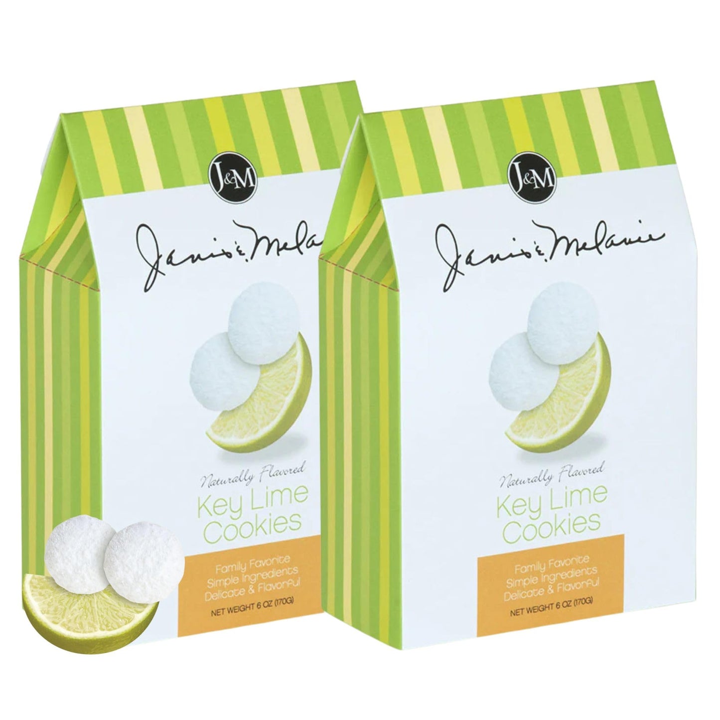 J&M Key Lime Cookies - Refreshing Citrus Flavor, 6 oz, 2 Pack