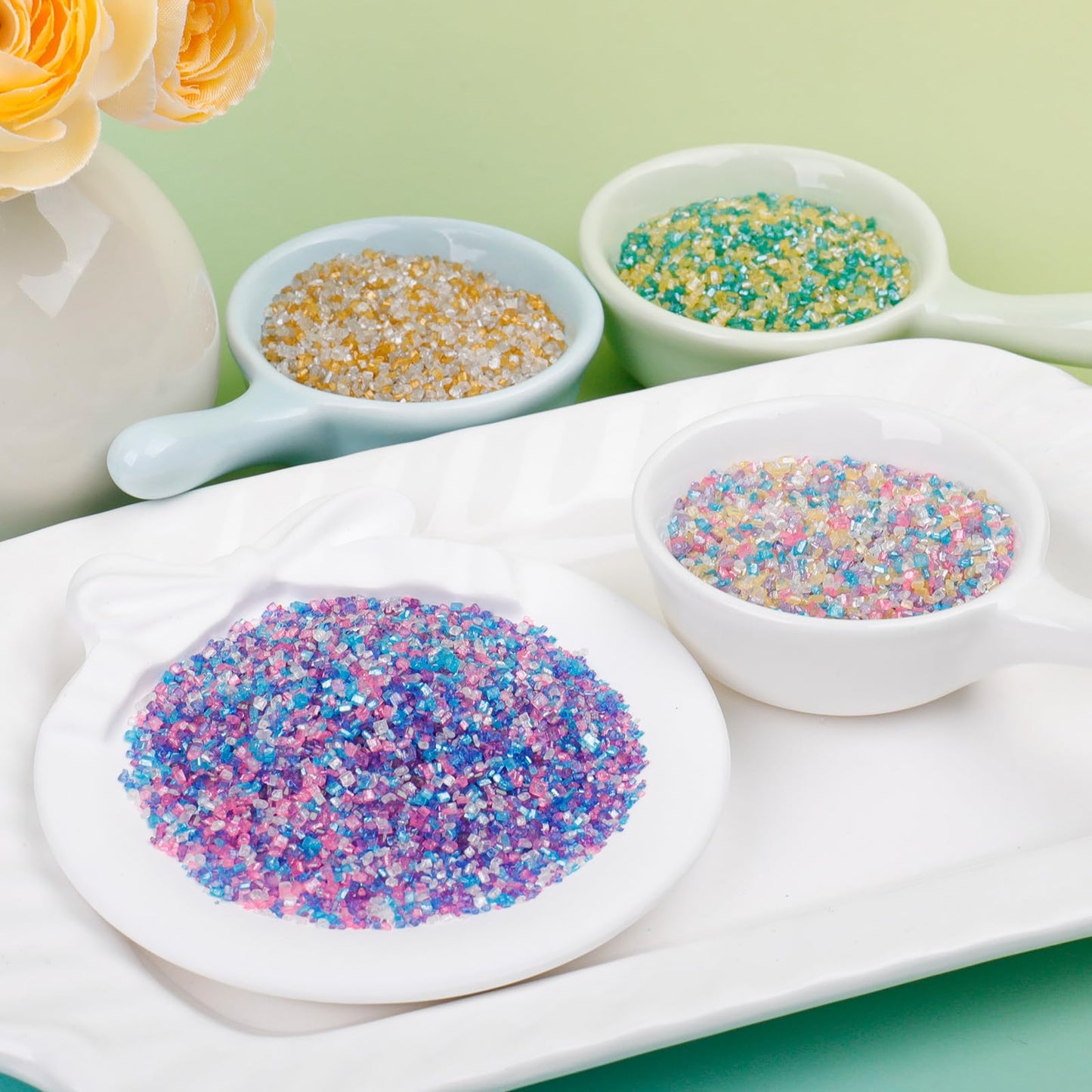 Rose Gold Sanding Sugar Sprinkles, 4.6 oz Edible Sparkling Sugar Crystals for Baking Topping, Cupcakes, Cookies, Ice Cream & Cak