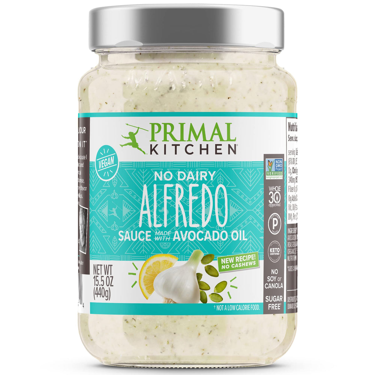Primal Kitchen No-Dairy Alfredo Pasta Sauce 2-Pack, No Added Sugar, Includes 1 Alfredo Sauce & 1 Garlic Alfredo Sauce
