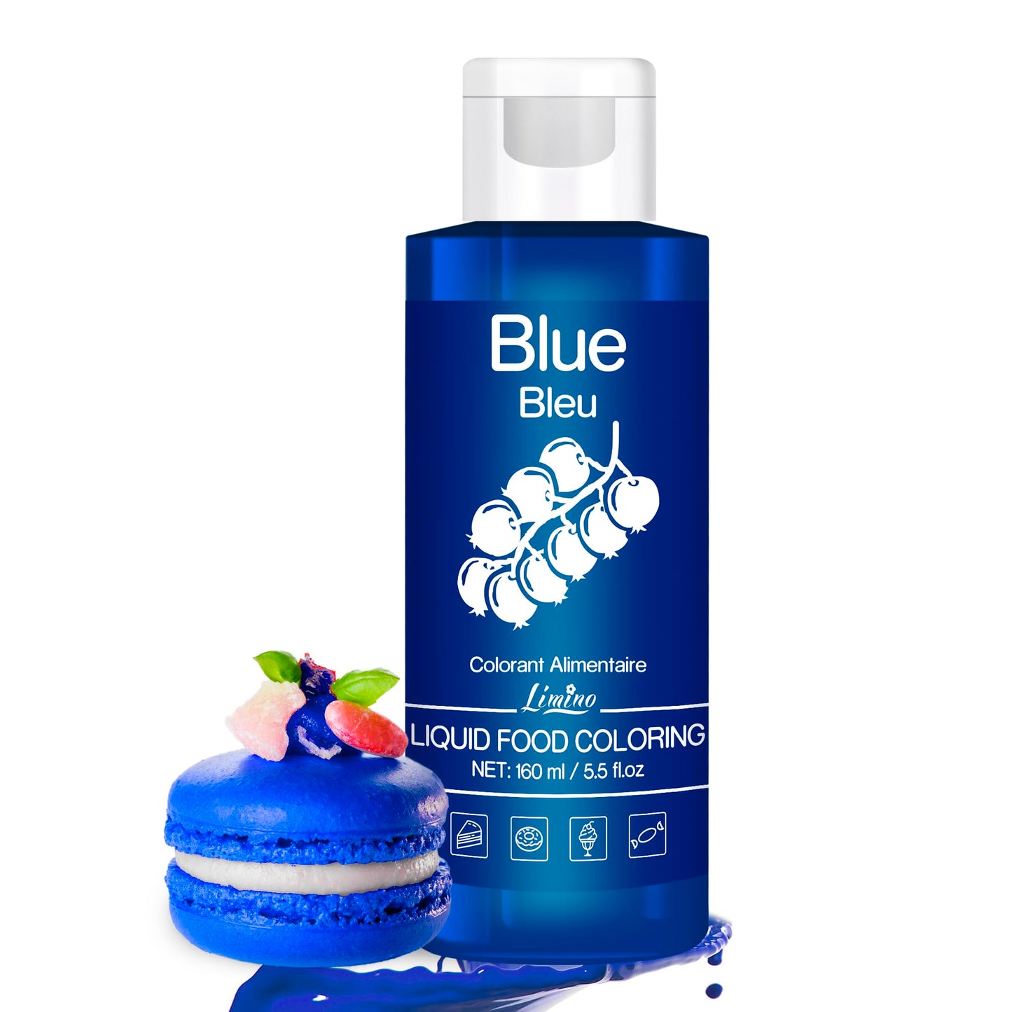 Limino Food Coloring - Vivid Blue Liquid Dye for Baking, Crafts - 6 fl. oz (160ml)
