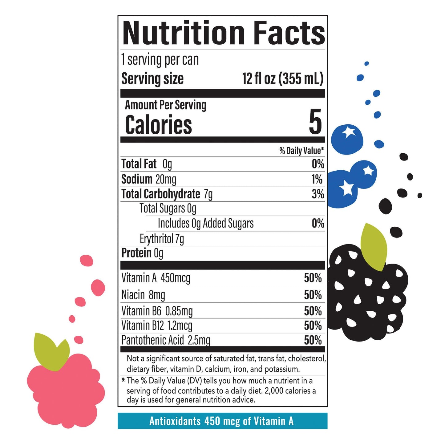 Bubblr Antioxidant Sparkling Water, Triple Berry, 12 Fl Oz Cans, 12 Count, 0g Sugar, Gluten Free, All Natural Flavors