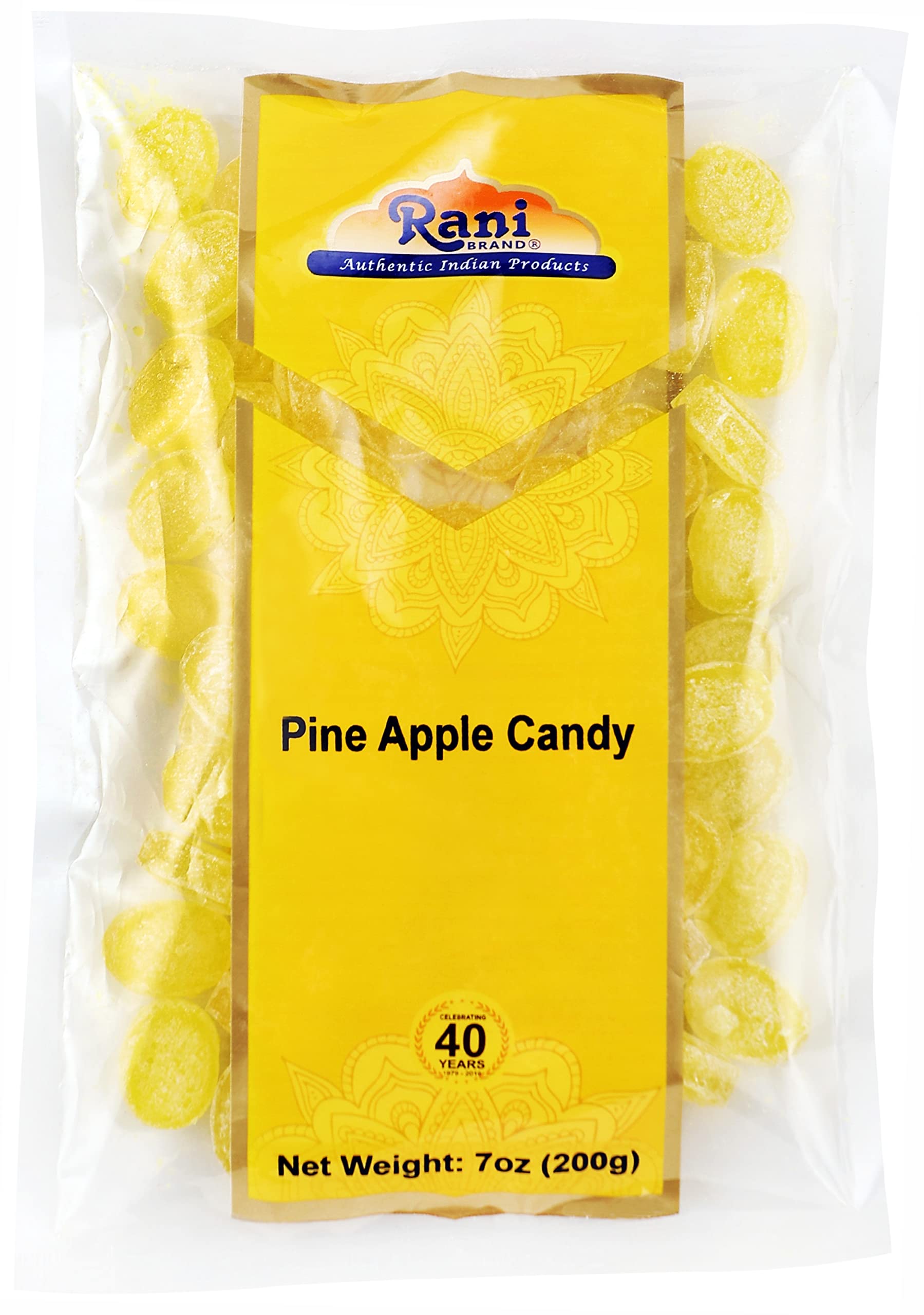 Rani Pine Apple Candy - Vegan, Gluten Friendly, NON-GMO, 7oz (200g) - Indian Origin Treats
