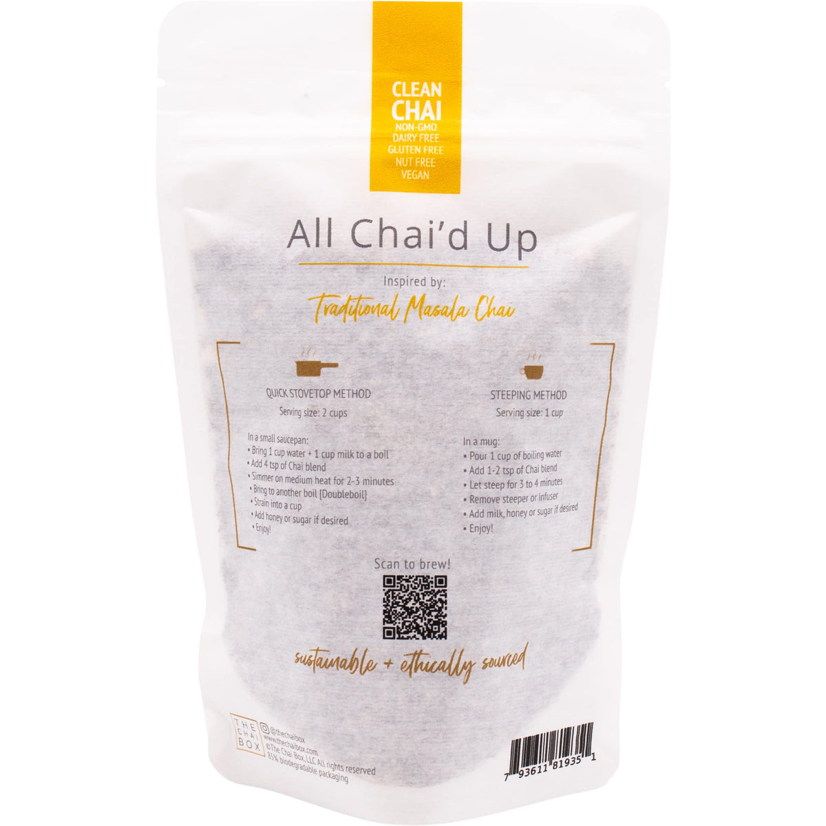 The Chai Box Loose Leaf 100% Organic Black Tea - Featured In Oprahs Favorite Things | Caffeinated Black Tea With Ginger, Cinnamon, Clove, Fennel & Cardamom (Pack Of 1) 2.5 Oz | Makes 25 Cups | Small Batch Loose Leaf Tea With Whole, Enhanced Spices
