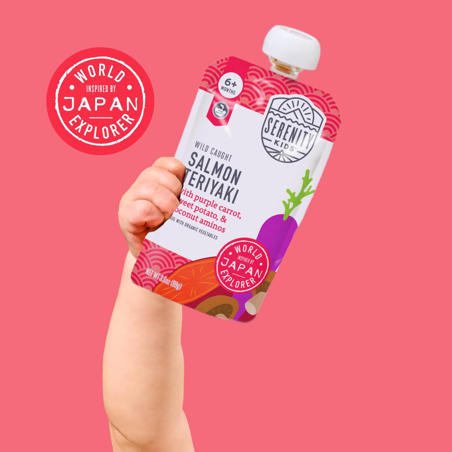 Serenity Kids 7+ Months World Explorers Baby Food Pouches - Puree w/Ethically Sourced Meats & Organic Veggies - 3.5 Oz BPA-Free