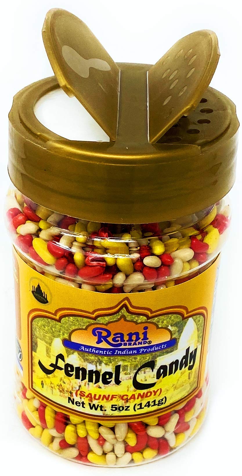 Rani Sugar Coated Fennel Candy 5Oz (141G) Pet Jar ~ Indian After Meal Digestive Treat | Vegan | Gluten Friendly | Non-Gmo | Indian Origin