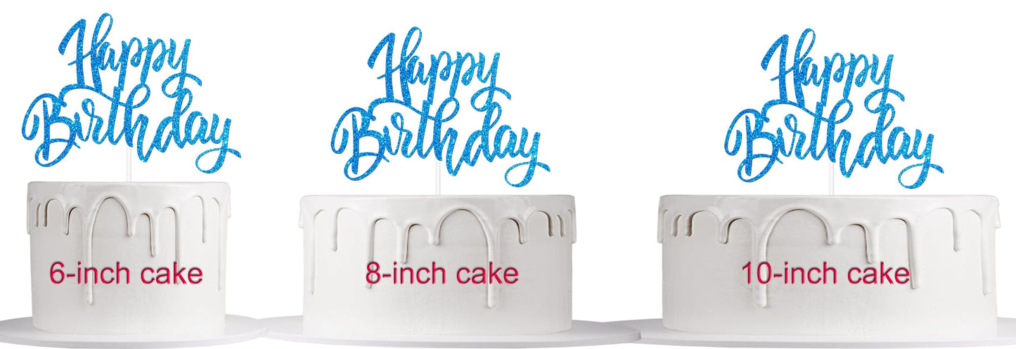 Notbadsys Birthday Cake Decorations, Gold Glitter Letters, Cake Topper, Blue, Model S1-1-(????)