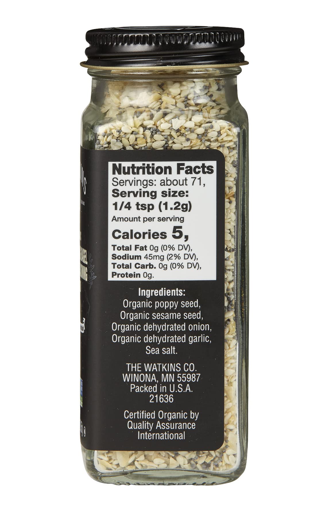 Watkins Gourmet Organic Everything Bagel Sesame Seasoning Blend, 3 Ounce