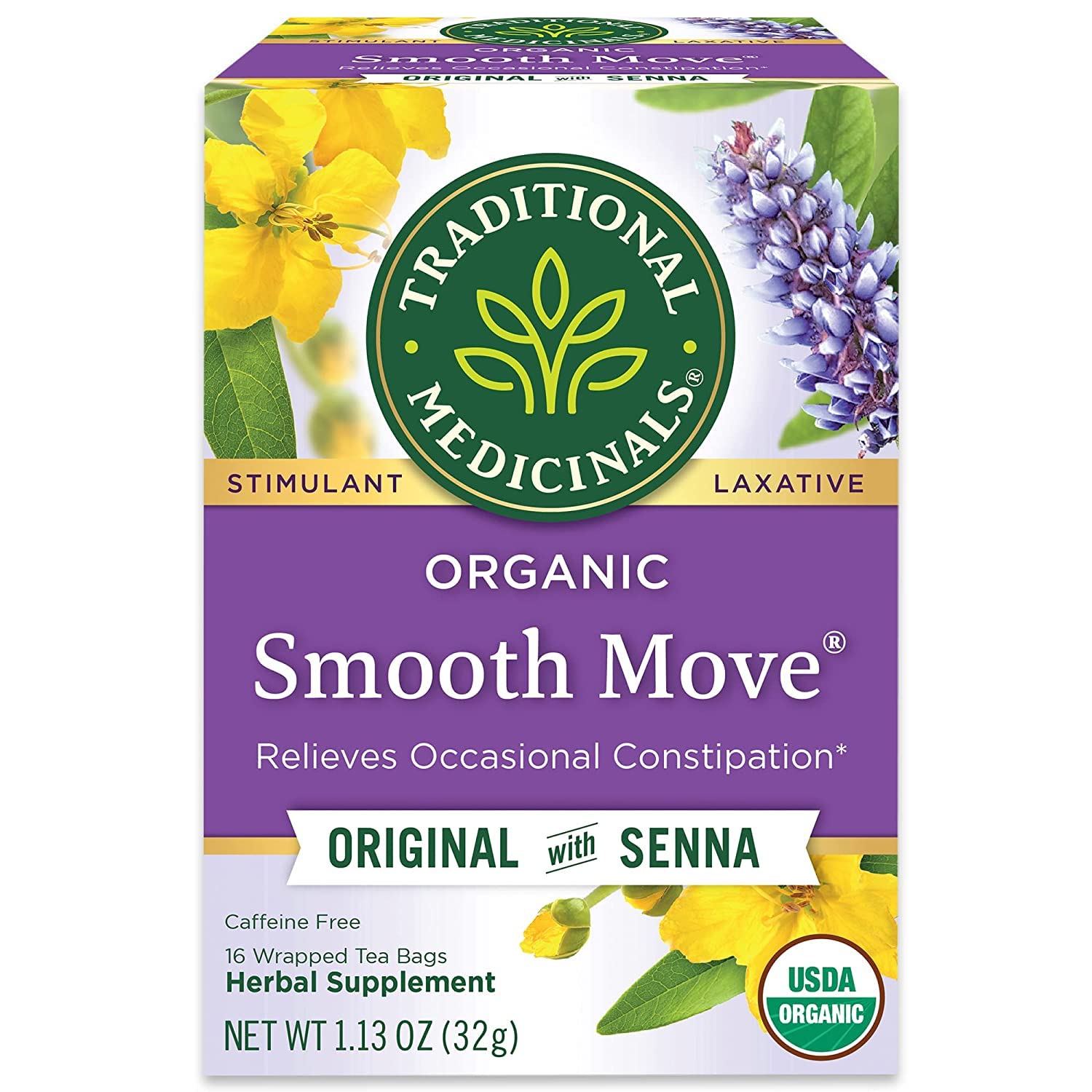 2 Savers Package:Traditional Medicinals Smooth Move Herb Tea (3x16 Bag)