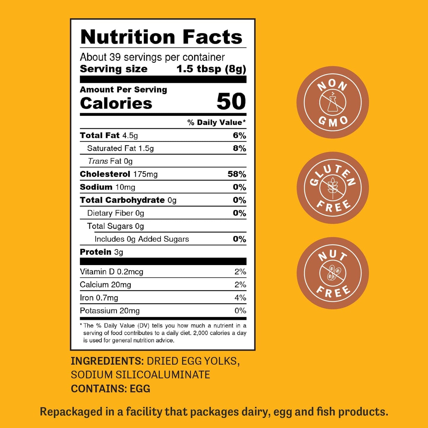 Judee s Gluten Free Dried Egg Yolk Powder - Egg Substitute for Baking & Cooking - Protein Powder for Smoothies & Sauces - Glute