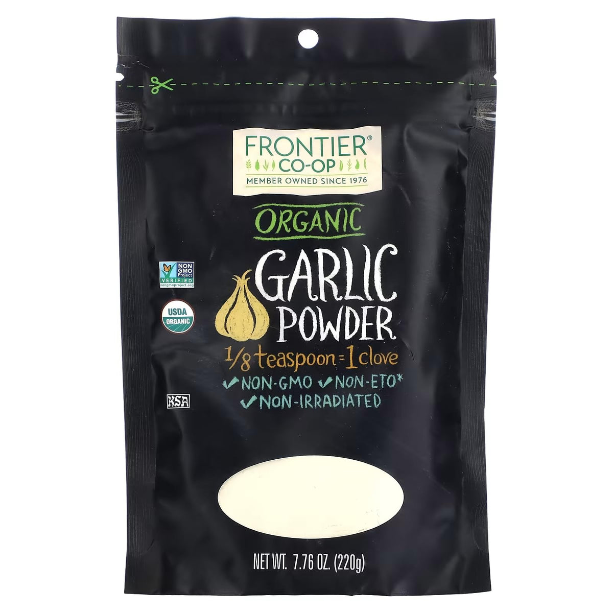 Frontier Co-op Organic Garlic Powder, Non-GMO, Kosher, 7.76-Ounce Bag