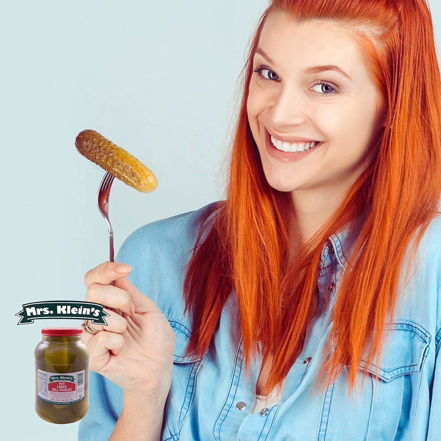 Mrs. Kleins Hot Pickles - Large Spicy Dill Pickles Made With Natural Ingredients - Kosher, Low Carb And Gluten Free - 2 X 32 Fl