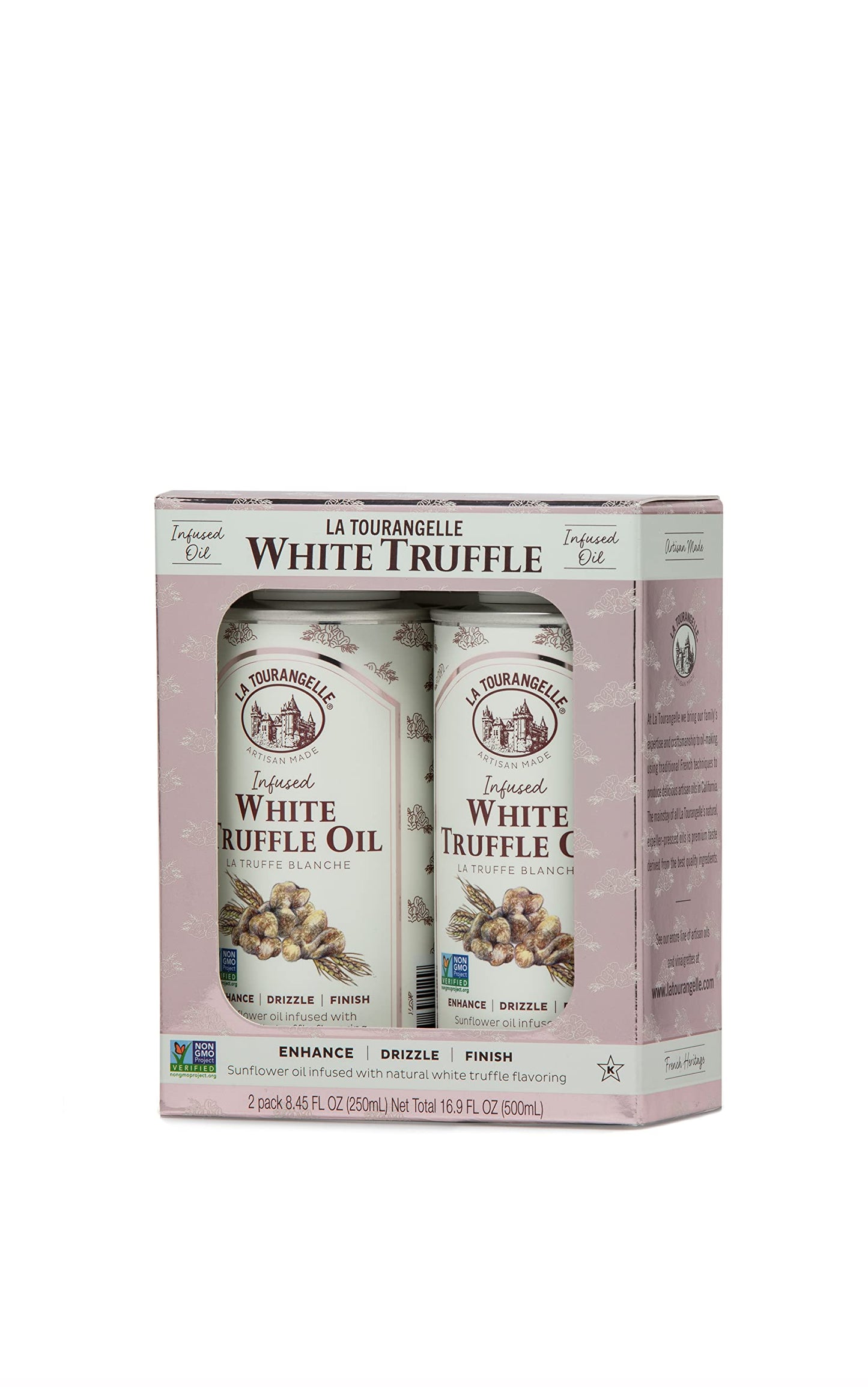 La Tourangelle White Truffle Oil, Complex Gourmet Earthy Flavor For Drizzling Over Pasta, Popcorn, Vegetables, Potatoes, Soup And More, Gift Set, 8.45 Fl Oz (Set Of 2)