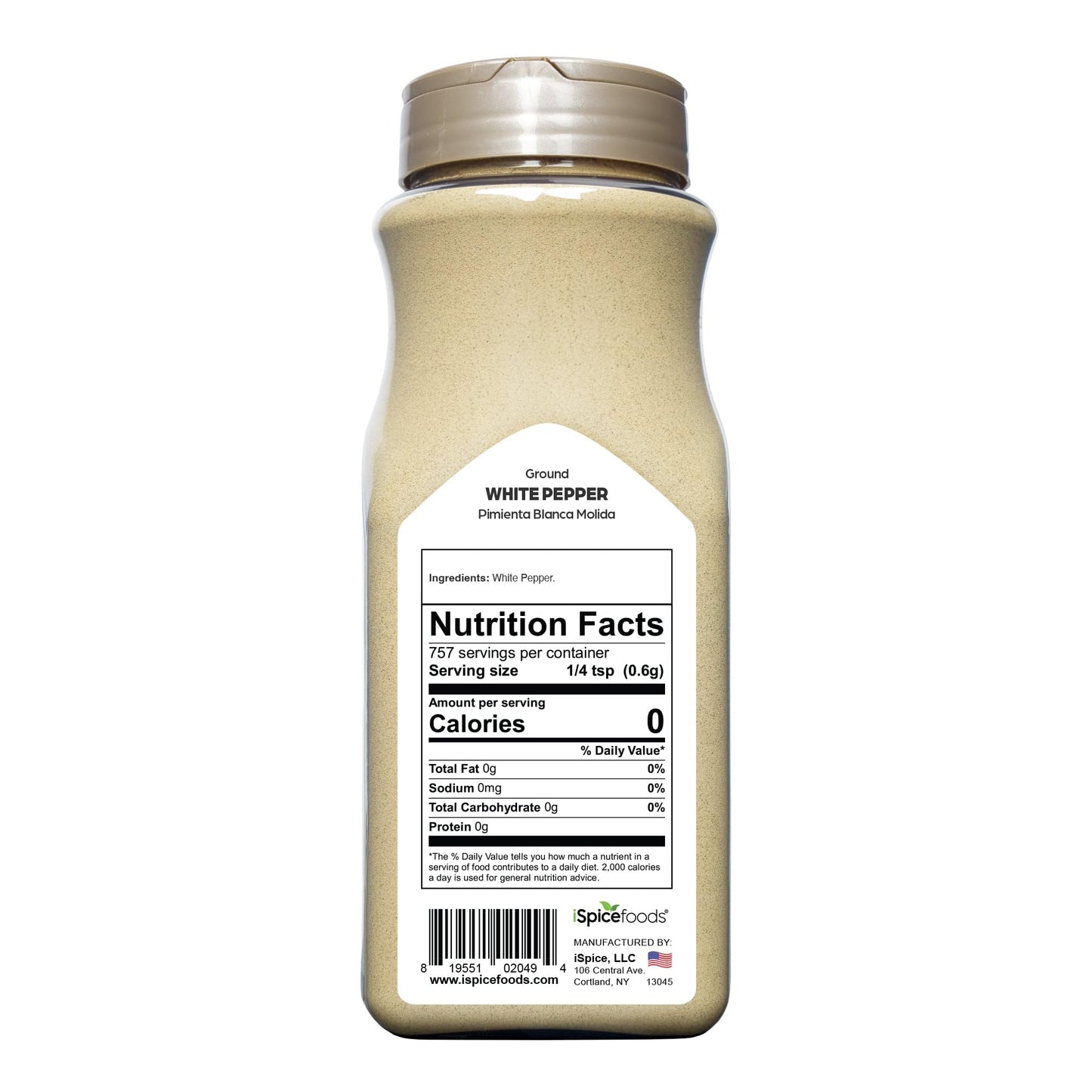 iSpice White Pepper Ground, 16 oz Bulk Size, Kosher, Rich Aroma