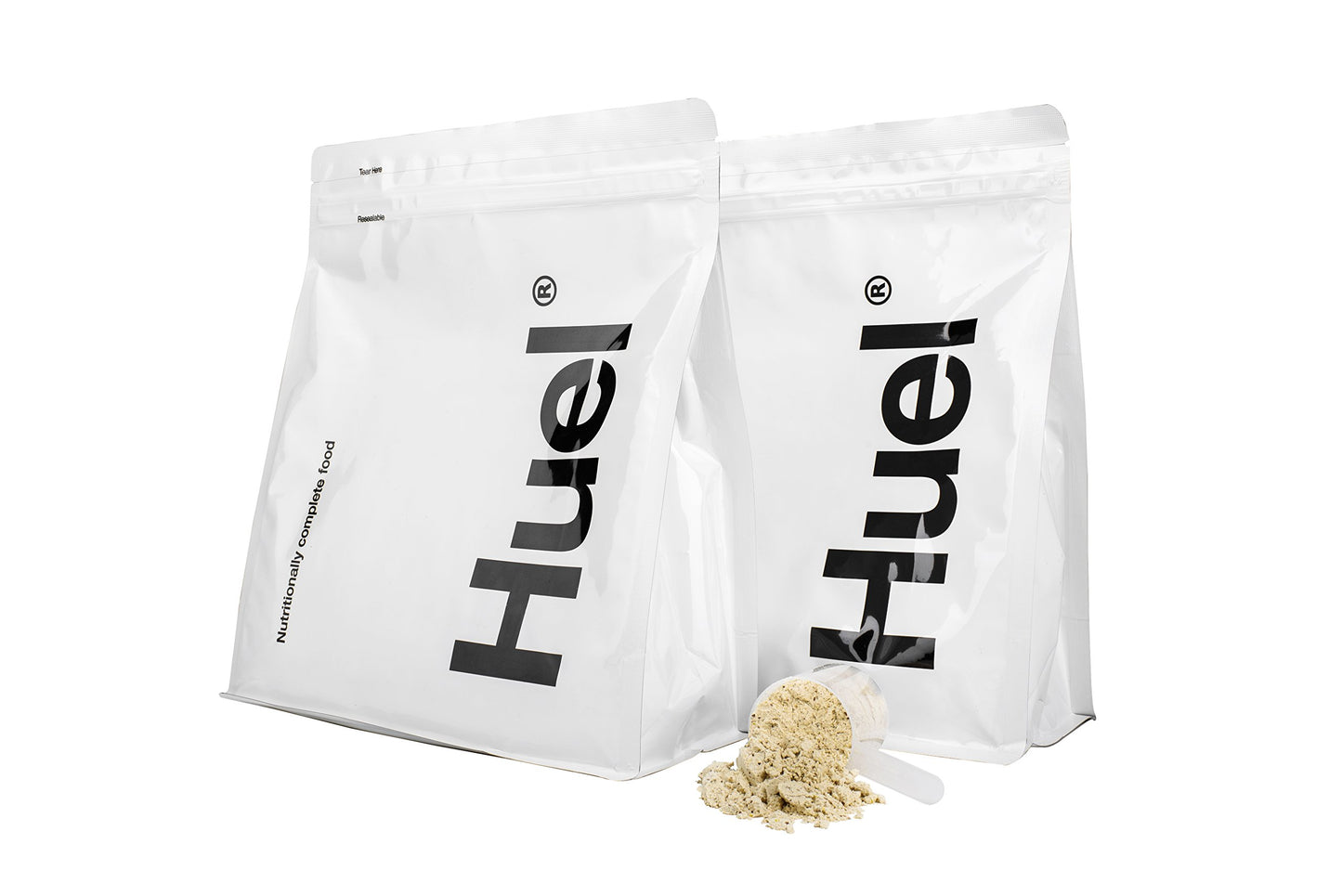 Huel Nutritionally Complete Food Powder, Gluten Free, Unflavored, 61.6 oz (2 Pouches) - 100% Vegan Meal Replacement