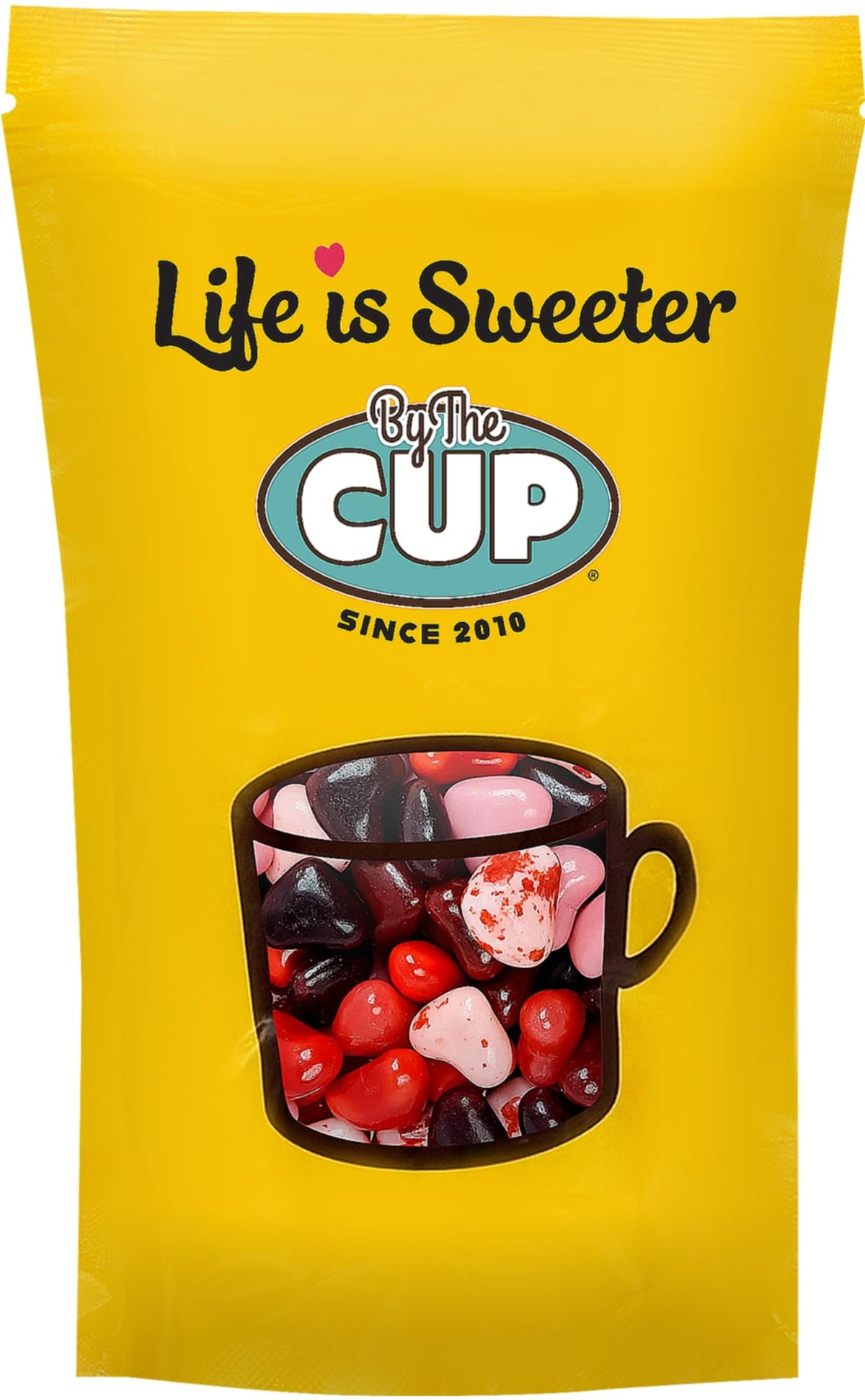 By The Cup Cherry Lovers Heart Shaped Gourmet Jelly Beans, 24 Oz Bulk Bag