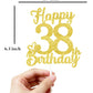 38 Birthday Cake Toppers-Gold Glitter, 38Th Cake Topper For Men,38 Cake Topper For Women, 38Th Birthday Decorations,38Th Birthda