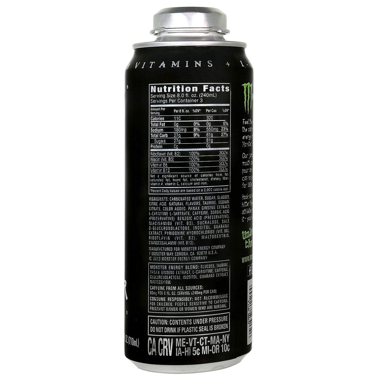 Monster Energy 24 ounce cans with Resealable Lids (Mega Monster  12 Cans)