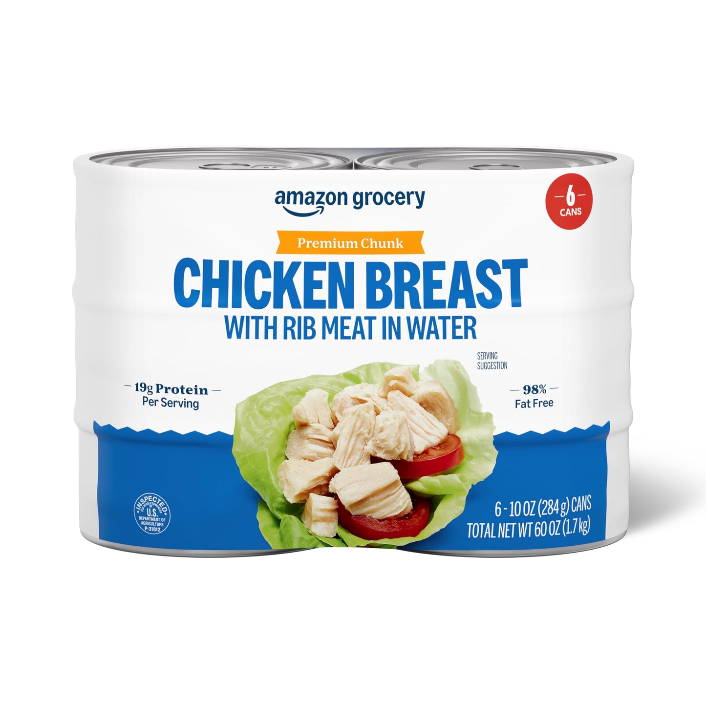 Online Marketplace Grocery  Top-Grade Chunk Chicken Breast  10 Oz (Pack Of 6)
