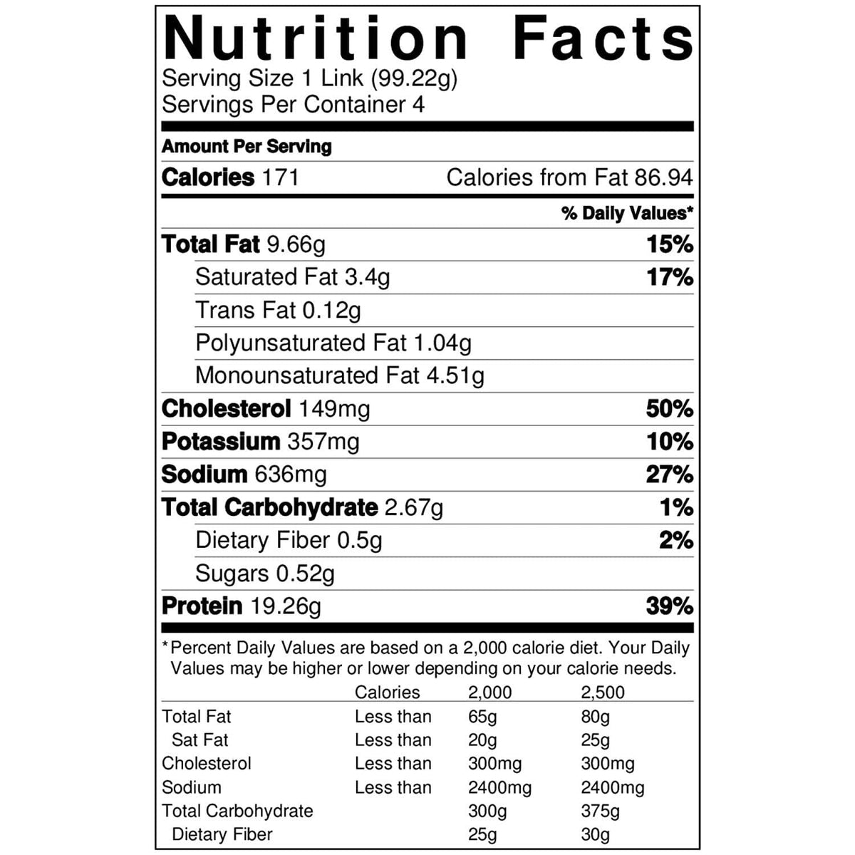 Meatcrafters Half Smoke Recipe Beef & Pork Sausage, Minimally Processed, No Artificial Ingredients, 14Oz (2-Pack, 8 Total Links)