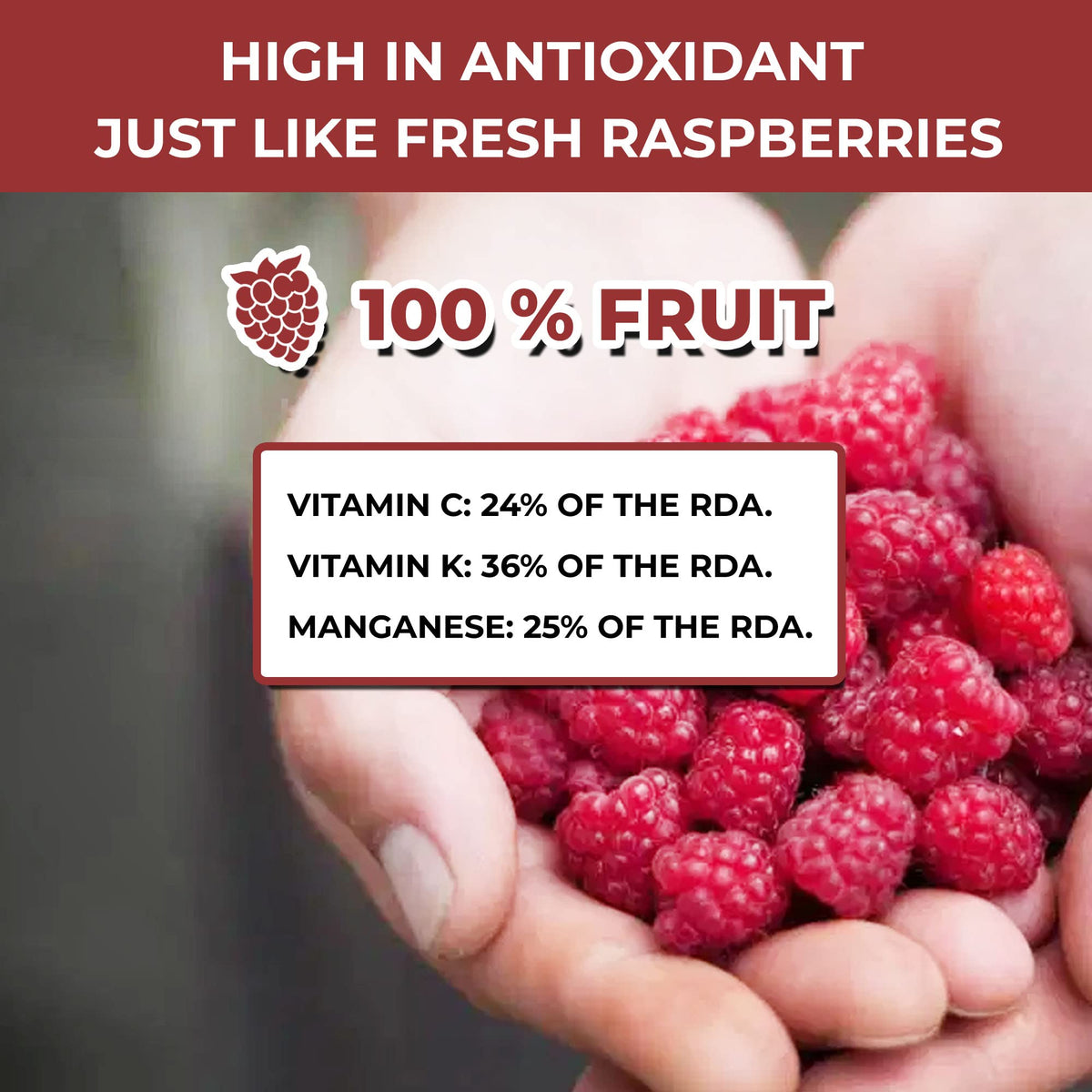 100% Canada Raspberries - Natrihealth Freeze Dried Raspberries 20G