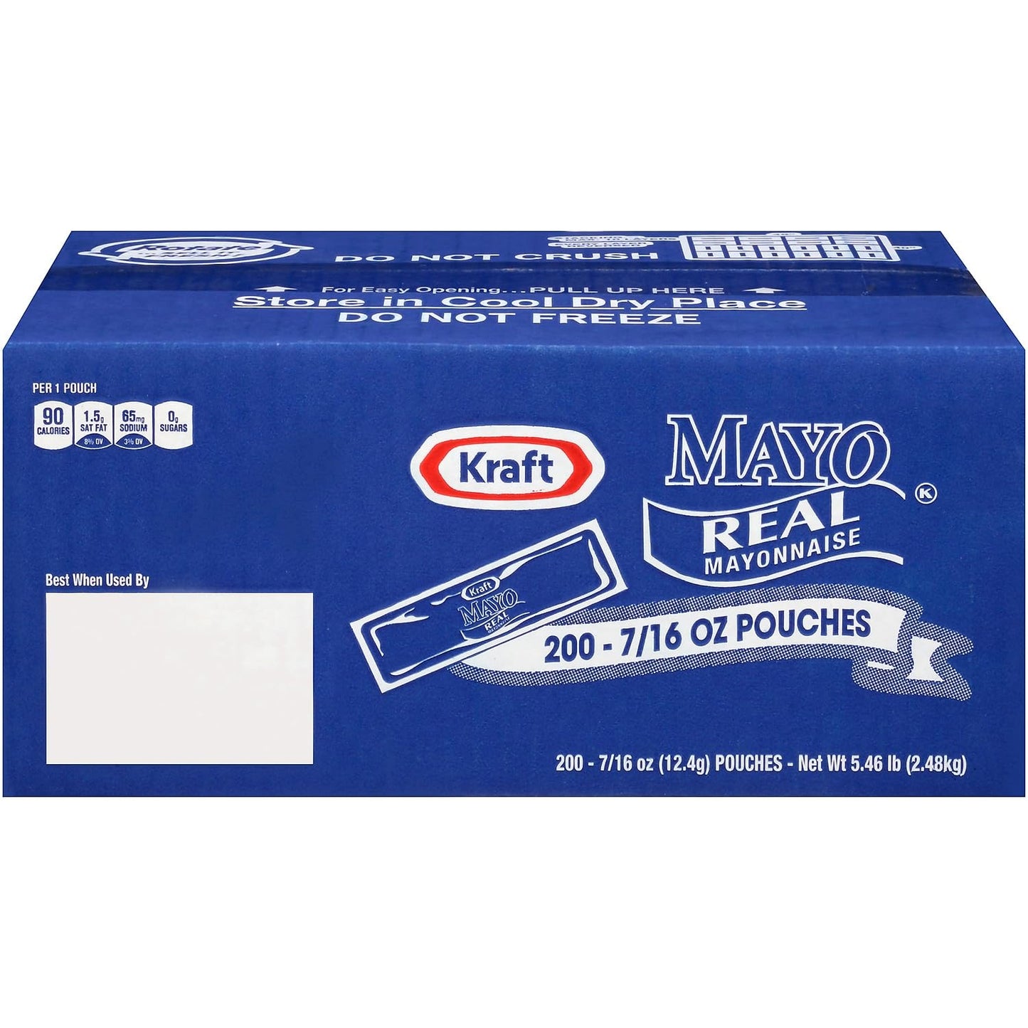 Kraft Real Mayonnaise Packets, 50 Count, 7/16 oz Each, Convenient Single Serve Packets