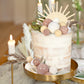 51 Pcs Boho Sun Wood Cake Toppers Mini Balls Cake Topper Various Dried Pampas Grass Cake Decor Bunny Tails Reed Grass White Pamp