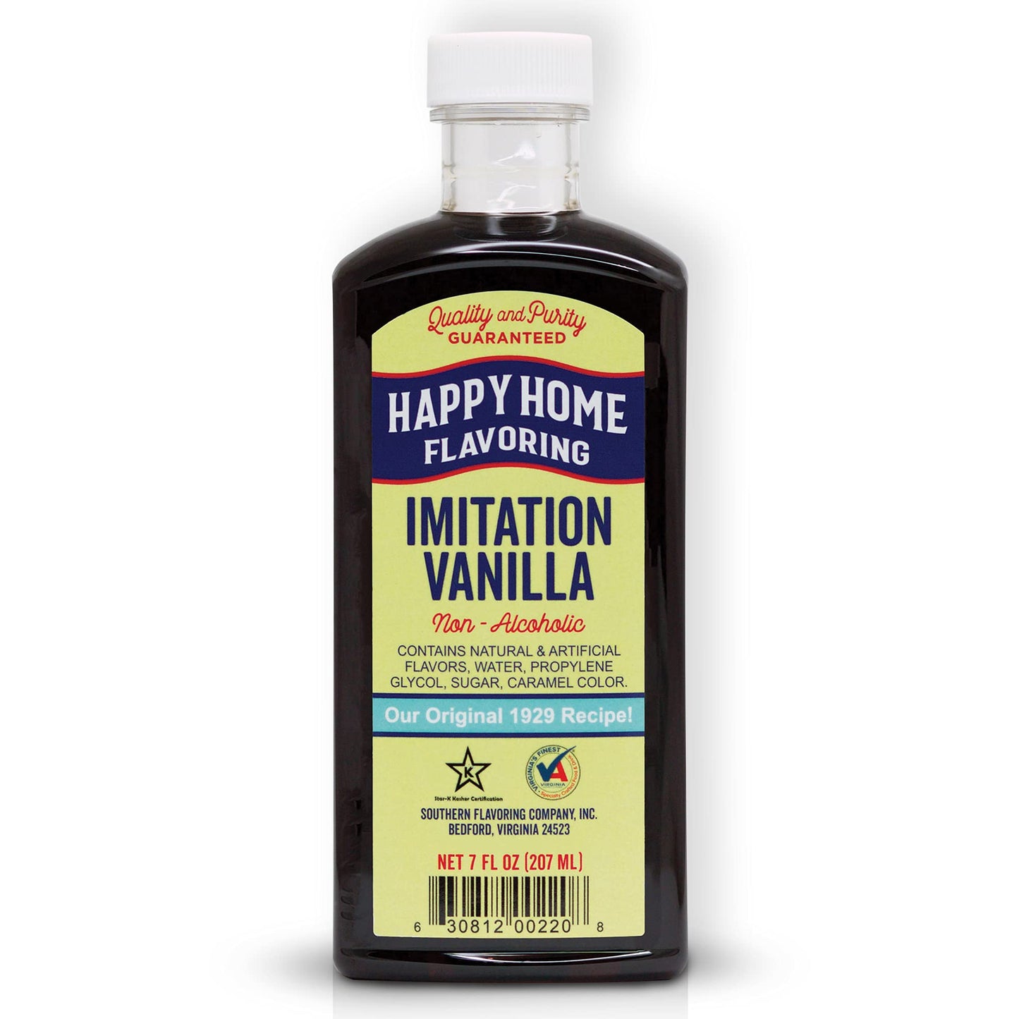 Happy Home Inspired Design Vanilla Flavoring  Non-Beverage-Style  Certified Kosher  7 Oz.