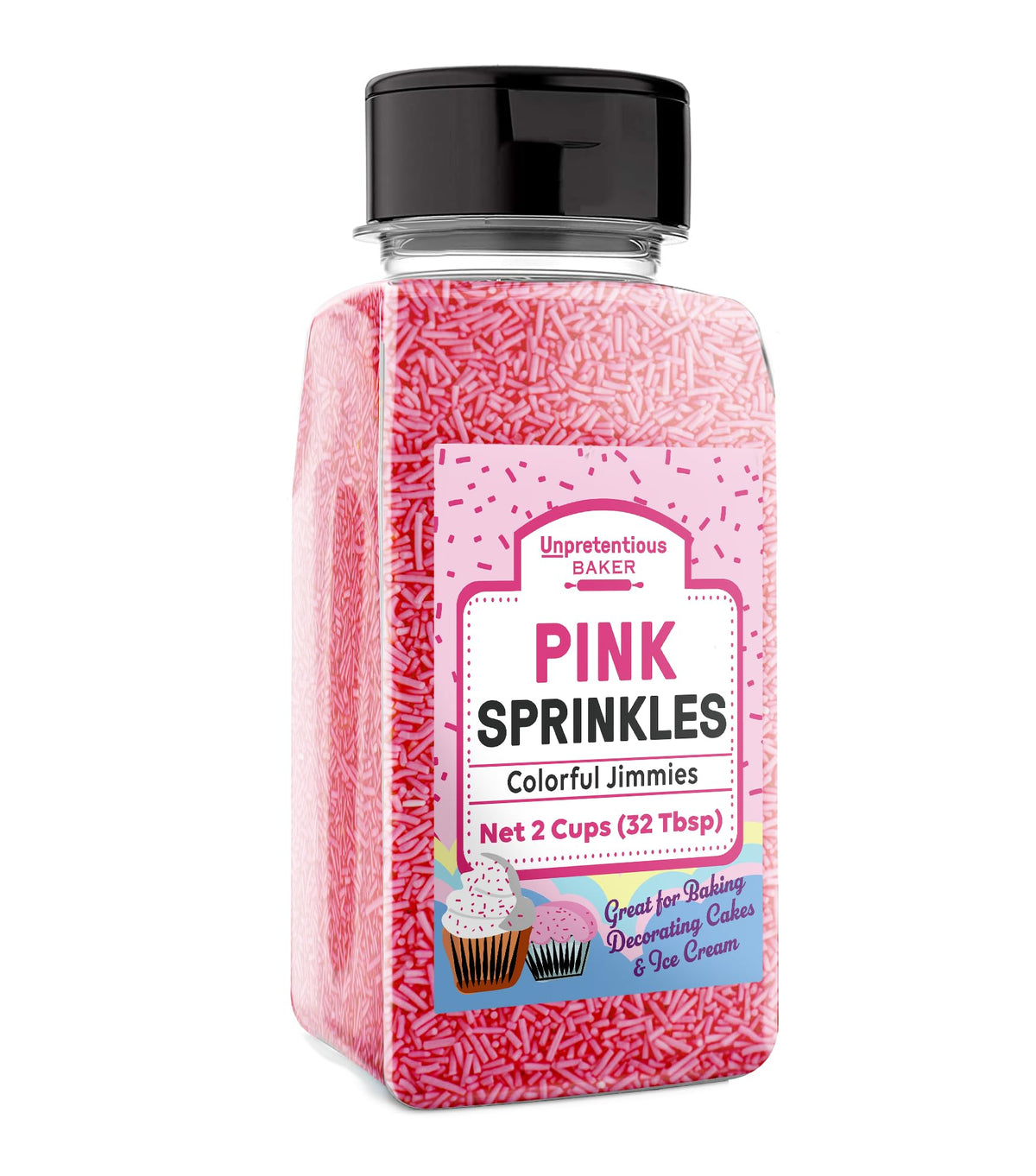 Unpretentious Pink Sprinkles, Perfect For Festivities, Multi-Use Shaker Bottle, Dessert Decorating