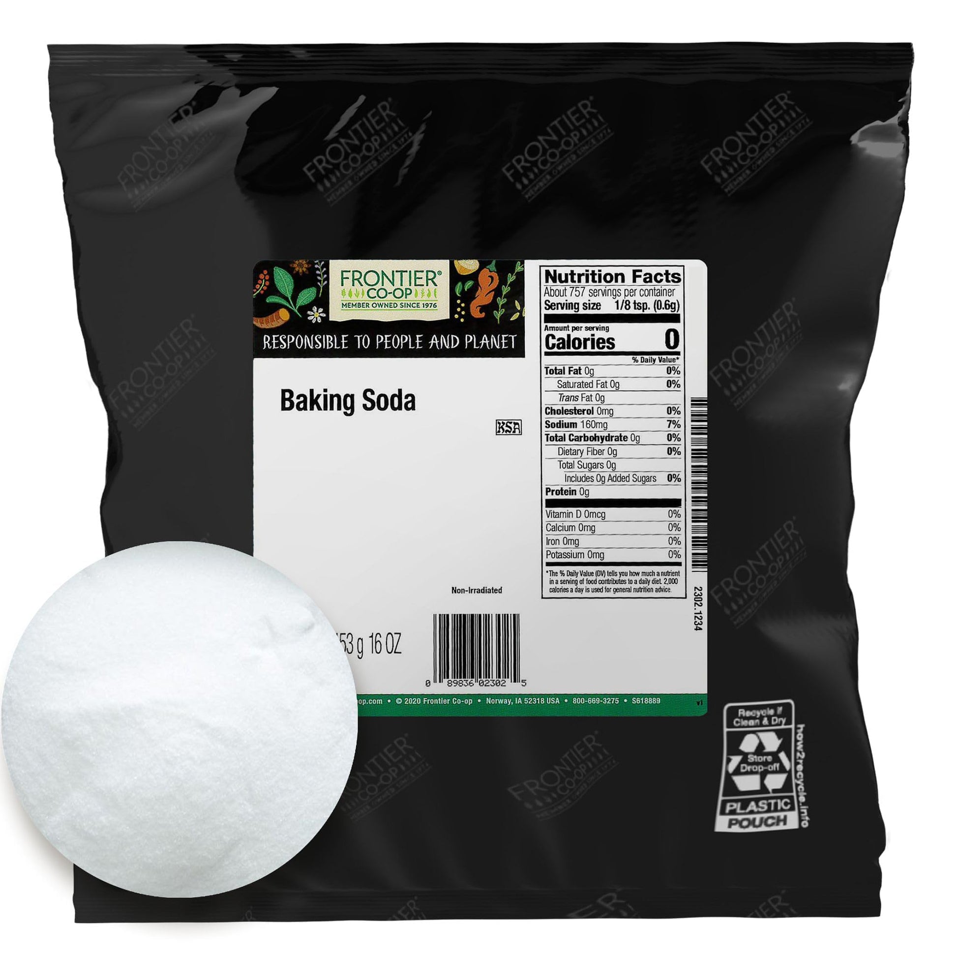Frontier Co-op Baking Soda Powder, Kosher | 1 lb. Bulk Bag