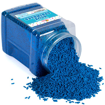 Blue Sprinkles - 2.2 Lb Bulk Dessert Toppings - Blue Jimmies For Baking, Cupcakes, Ice Cream, And More