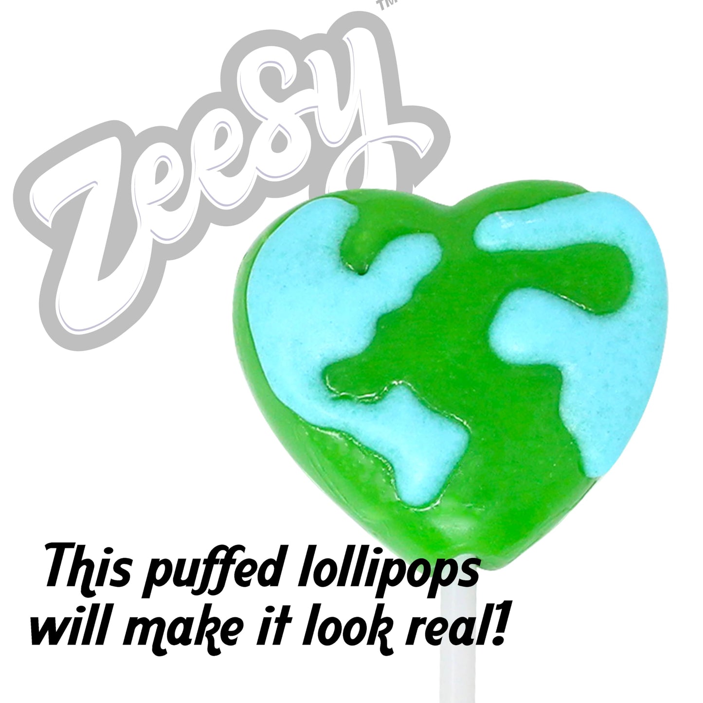Heart Earth Day Lollipops Individually Wrapped - 12 Earth Candy Suckers For Heart Love Map Party Favors, Earth Day Party Favors,