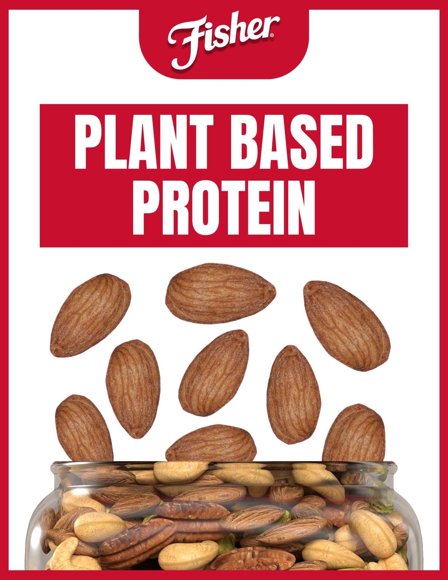 Fisher Oven Roasted Never Fried Almonds  24 Ounces (Pack of 1)  Heart Healthy Snacks for mature-themeds  Made with Sea Salt  No Added Oil  Artificial Ingredients or Preservatives  Gluten Free  Vegan Protein