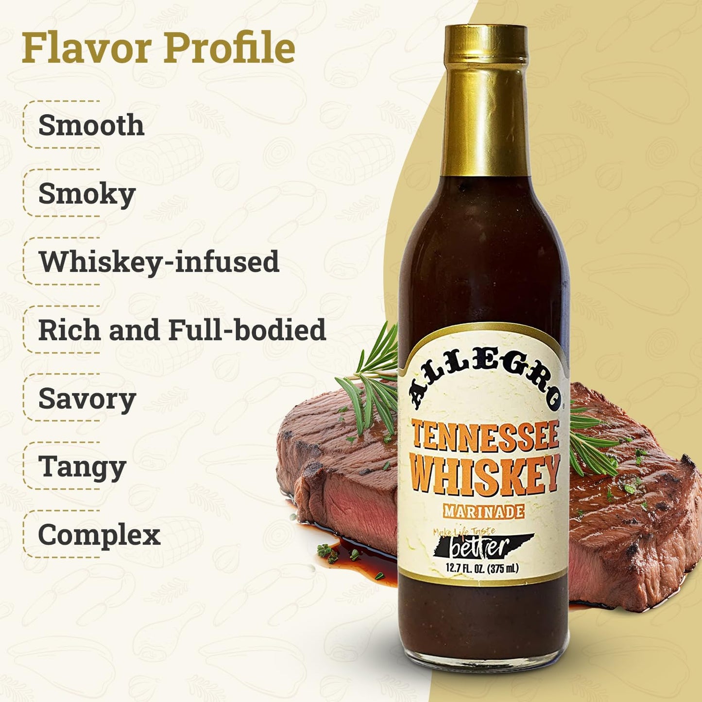ALLEGRO - The Marinate Everything Marinades | Perfect Marinades for Meat & Veggies | Marinade for Grilling  Roasting & Cooking | Kosher & Gluten Free | 12.7 Oz (Pack of 4) - Tennessee spirit-inspired flavor