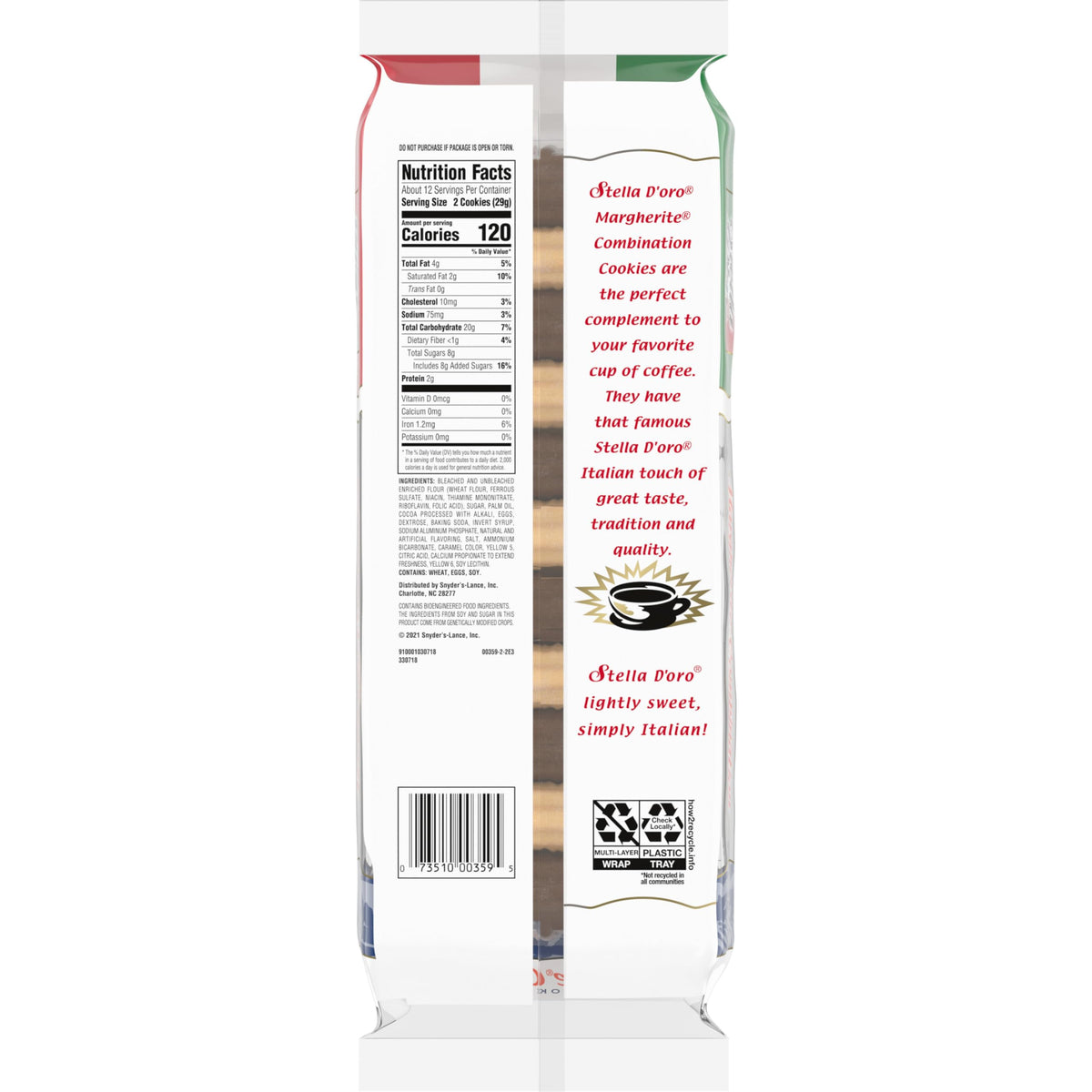 Stella Doro Cookies, Margherite Combination Chocolate & Vanilla Cookies, 12 Oz (Pack of 2)