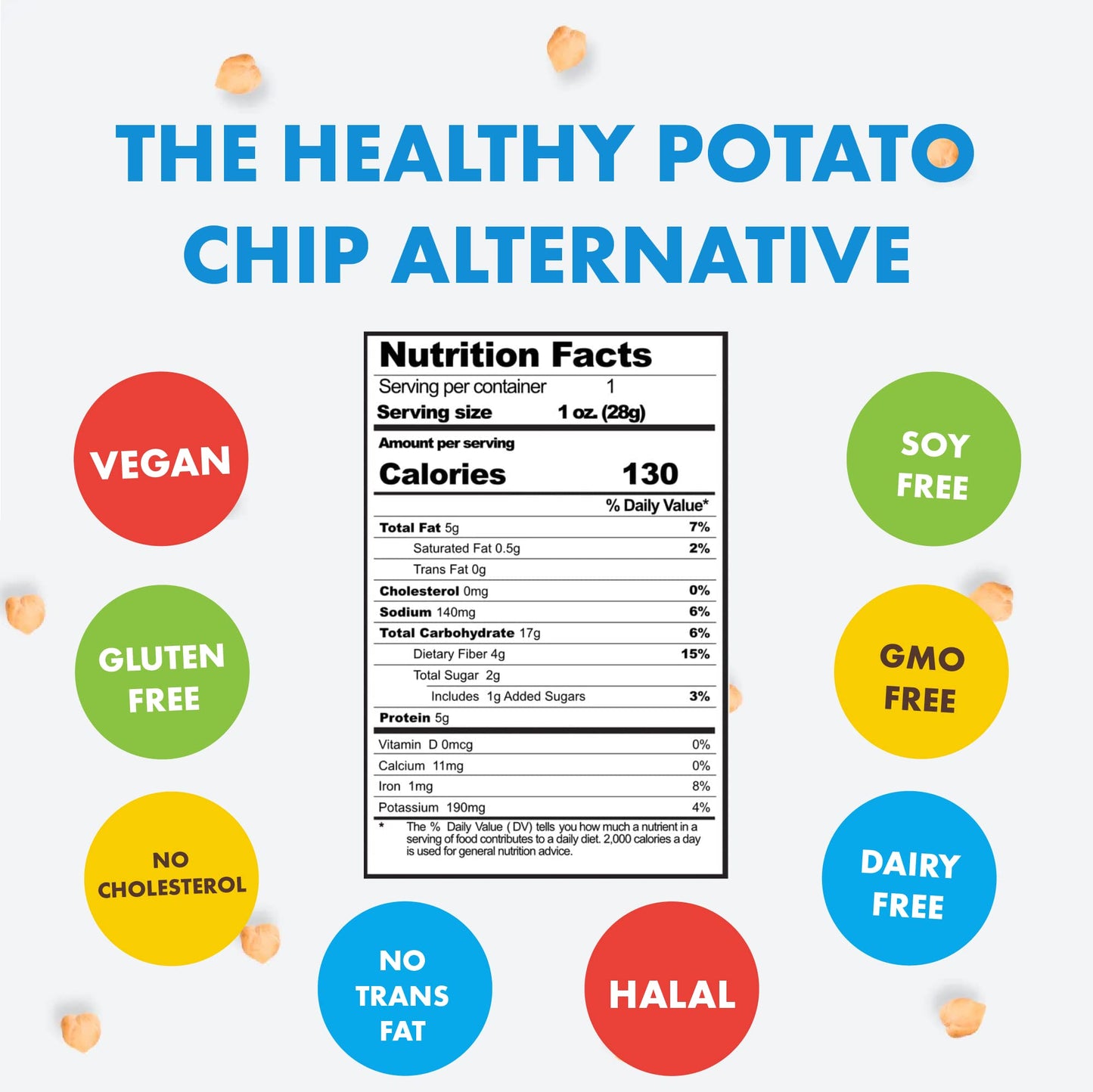 Festive Celebrate Snacktime Crunchy Chickpea Snacks - Spicy Mild - 12 Count, 1 Ounce Each - Non-GMO, Vegan, Nut Free