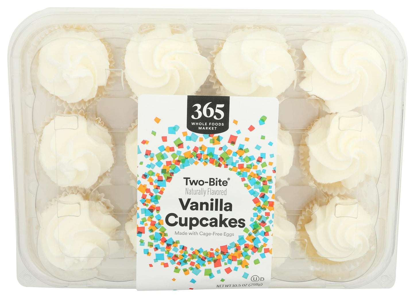 365 Everyday Value, Two-bite Vanilla Cupcakes, 10.5 OZ (Frozen)