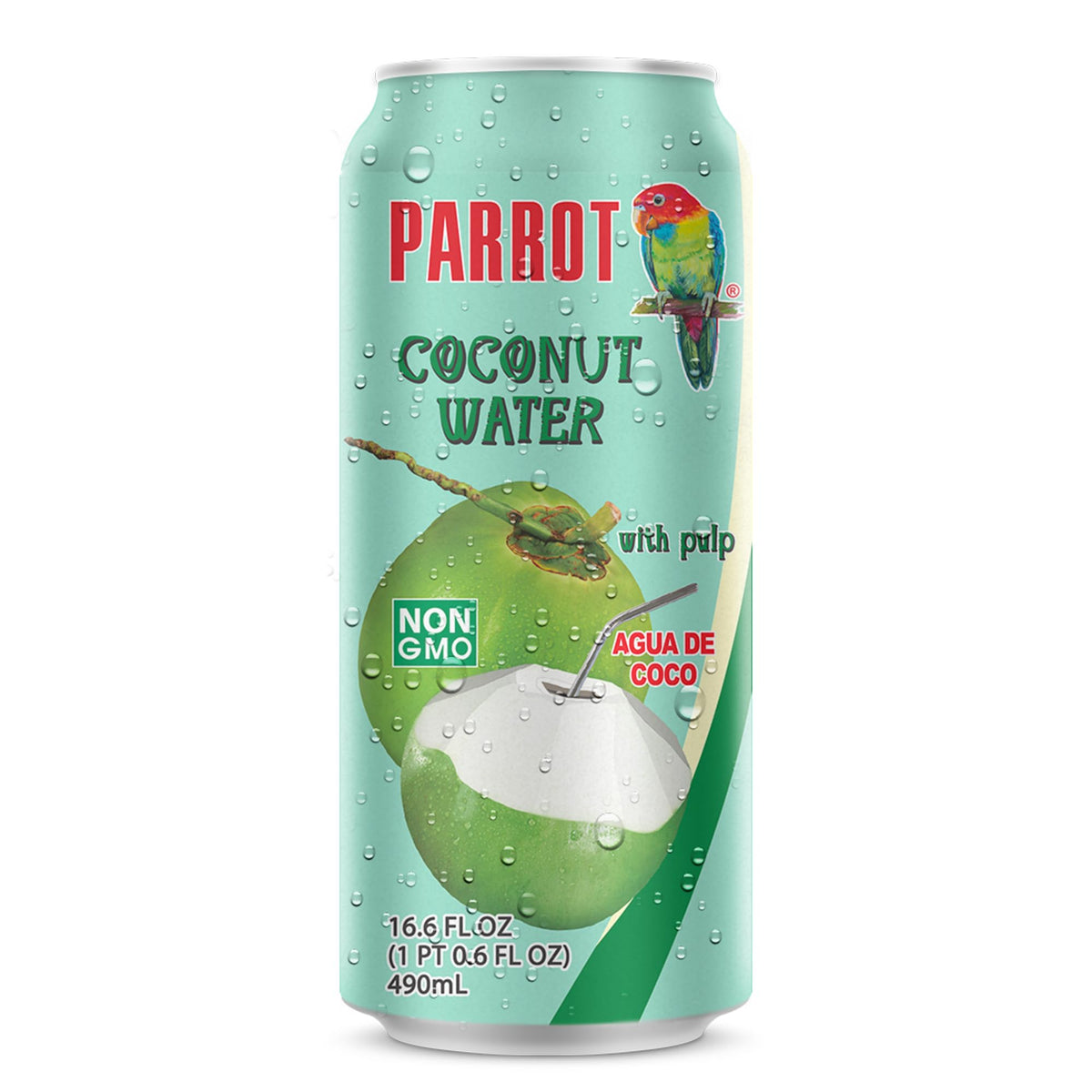Parrot Brand Coconut Water with Pulp 16.6 fl. oz.(Pack of 12)