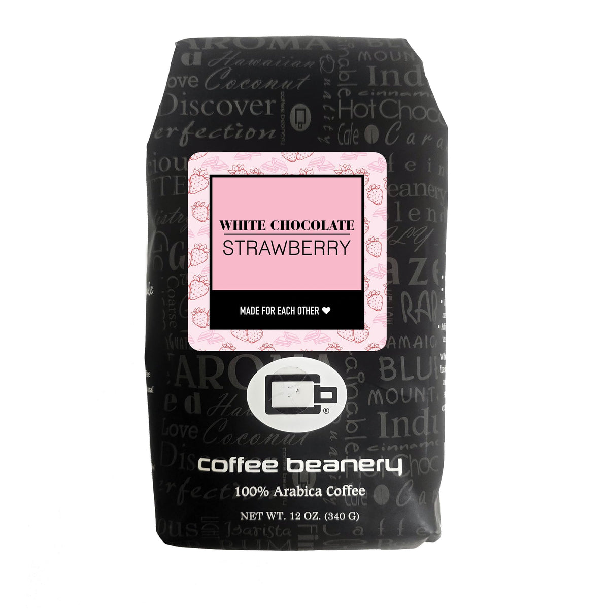White Chocolate Strawberry Flavored Coffee  Specialty Arabica Coffee  Medium Roast  12 Ounce  Automatic Drip (Ground)