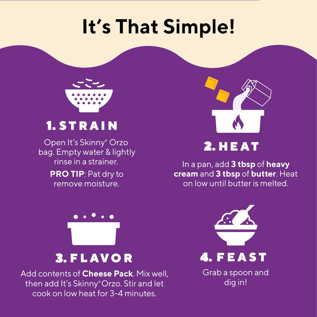 Its Skinny Truffle Parm Risotto - Low Carb Pasta, Gluten Free, Non-GMO, Keto-Friendly, Only 3 Net Carbs & 2g of Fiber per Servin