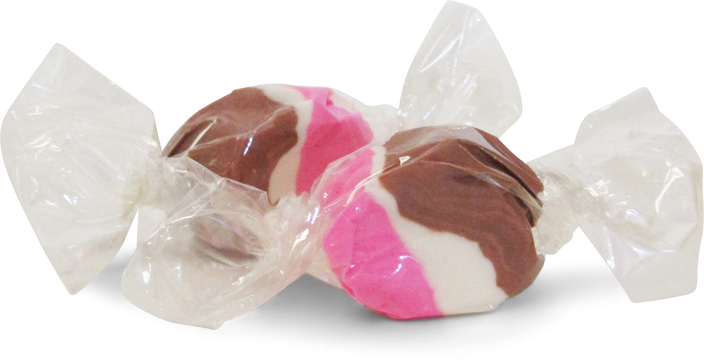 Neapolitan Ice Cream Taffy Chews By It'S Delish,2 Lbs Bulk Bag - Individually Wrapped Gourmet Soft Fluff Taffy - Great Candy For