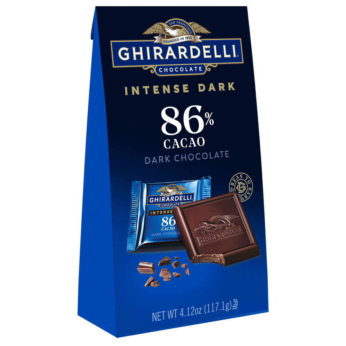 Ghirardelli Intense Dark Chocolate Squares, 86% Cacao, 4.12 Oz Bag (Pack Of 6)