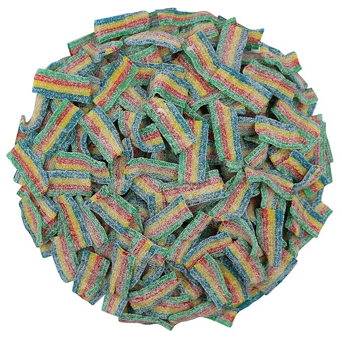 Variety Color Sour Gummy Belts (Mini Rainbow Bites, 6.6 LB)