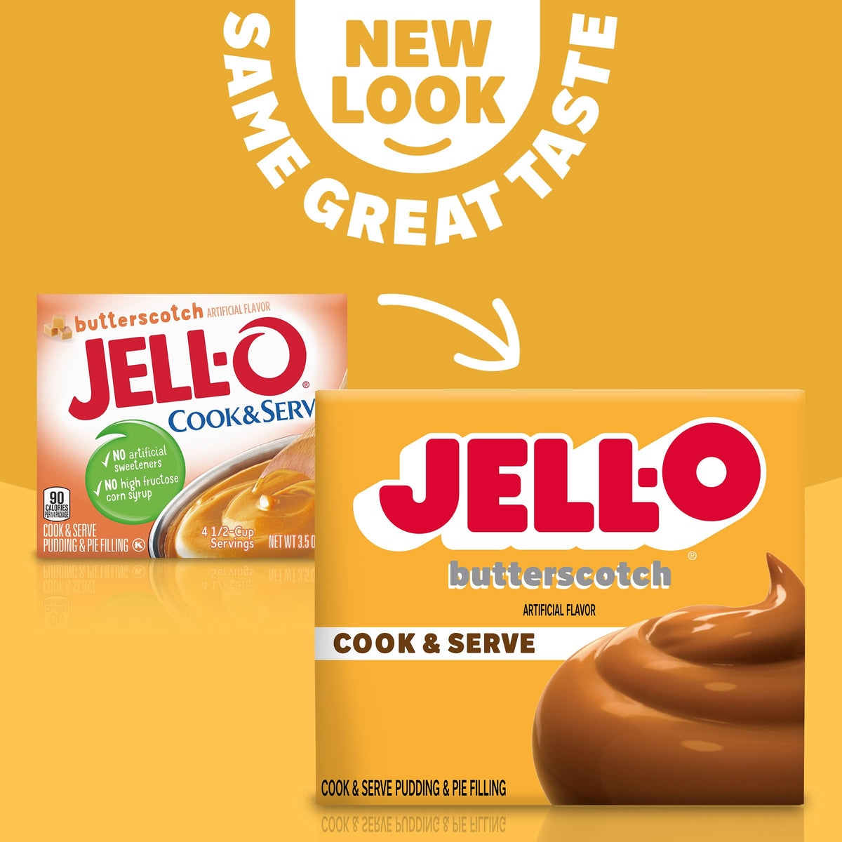 Jell-O Cook & Serve Butterscotch Pudding & Pie Filling Mix, 3.5 oz Box