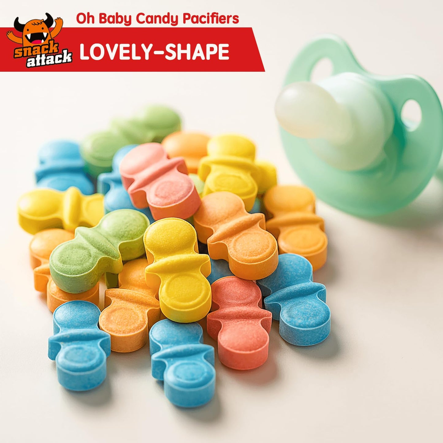 Snack Attack Candy Pacifiers - Individually Wrapped Hard Candy Favors, 10lb Bag