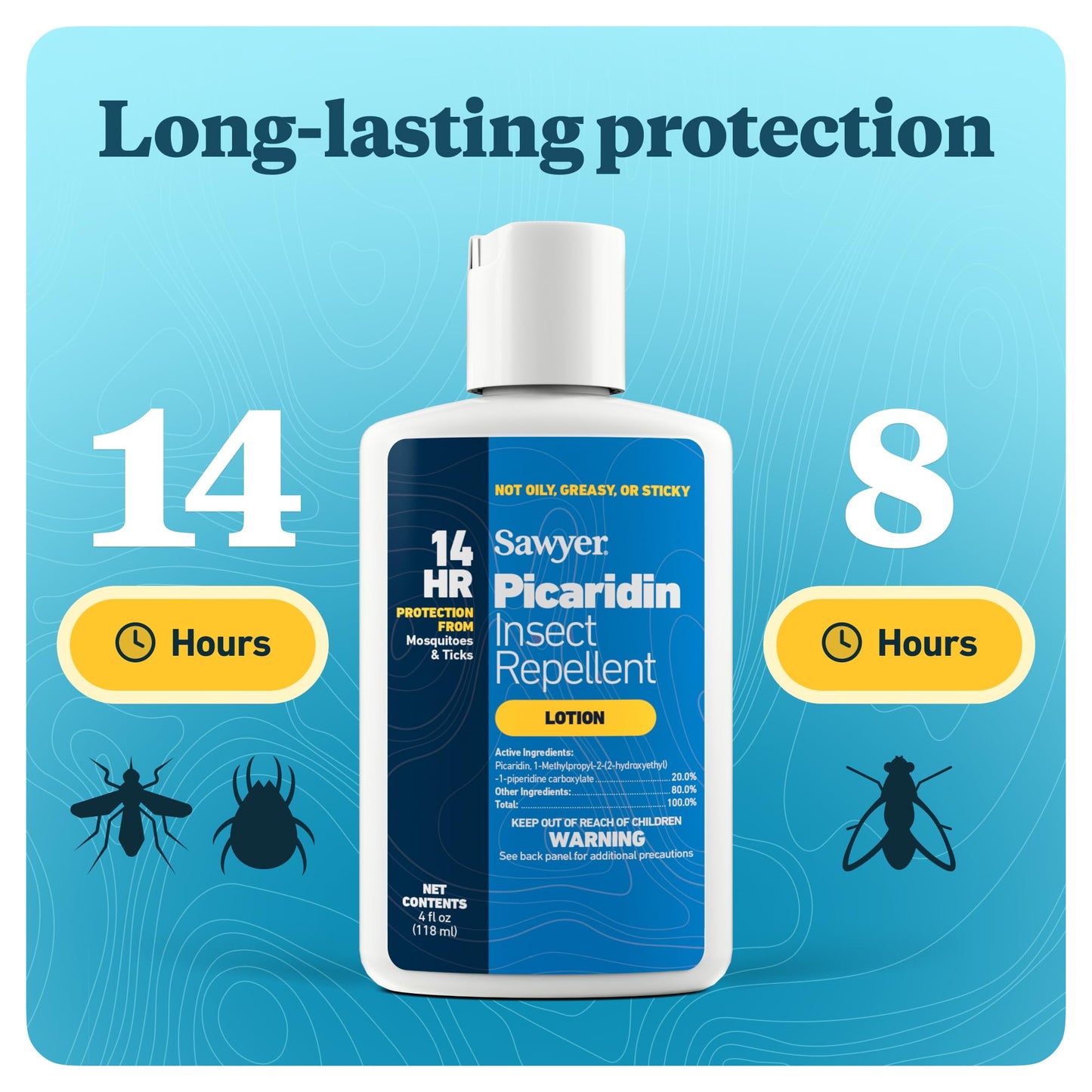 Sawyer 20% Picaridin Insect Repellent Lotion, 4 oz Twin Pack, White, Model SP5642