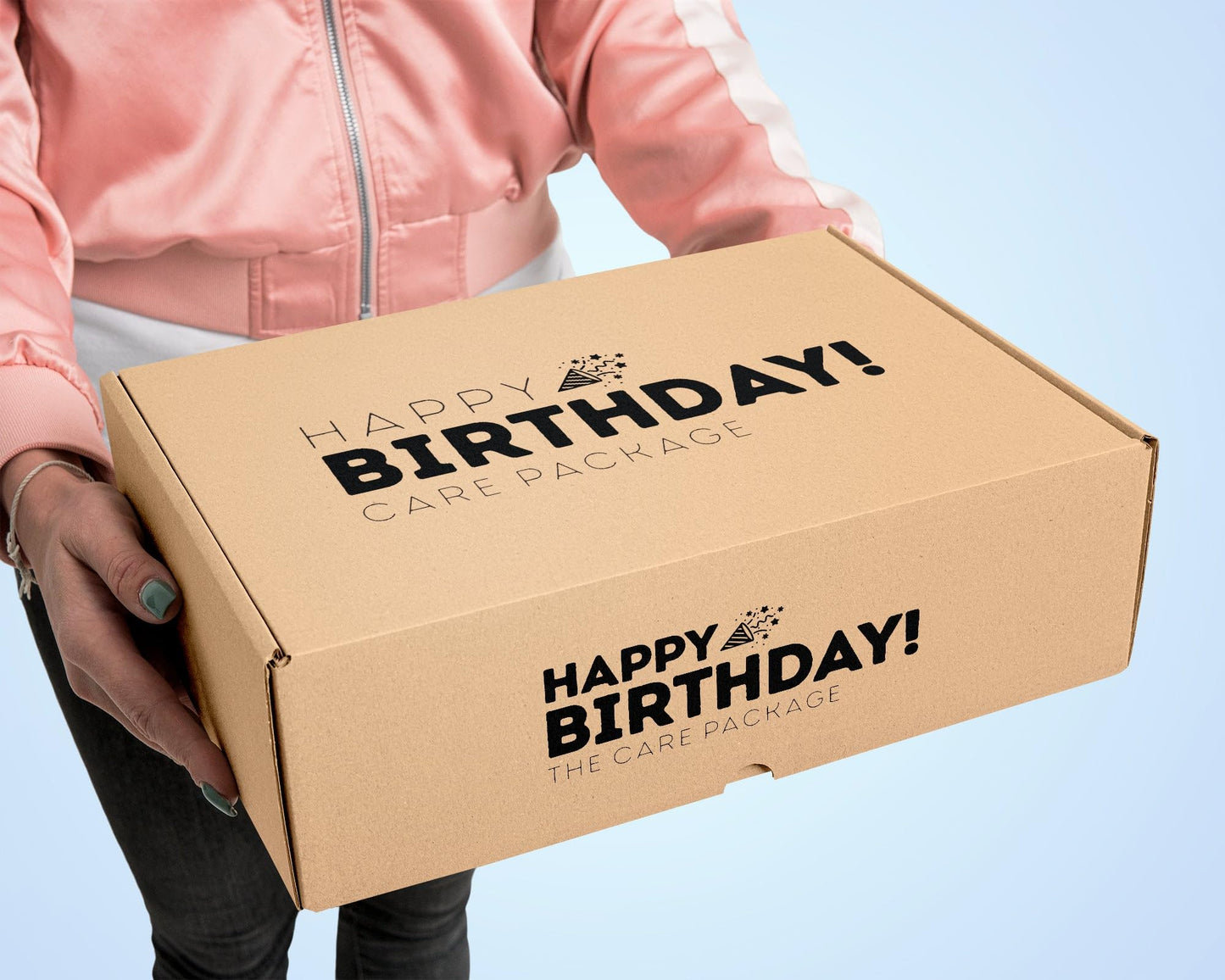 CRAVEBOX Birthday Care Package - 50 Count Assortment of Candy, Toys, Snacks, Cookies, and Chips for Party and College Kids Teens