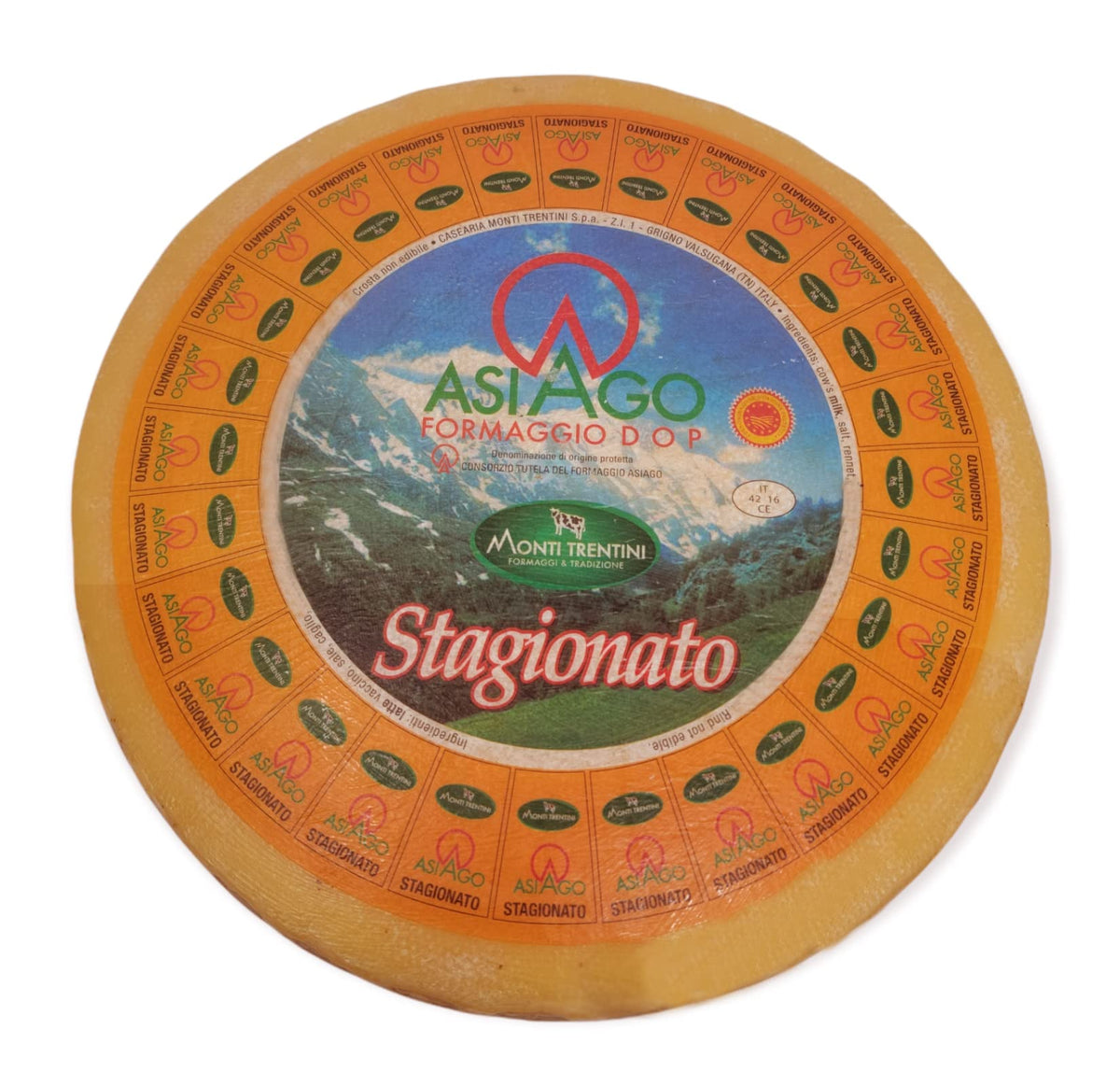Asiago Stagionato DOP Imported Italian Cheese. 1 Pound