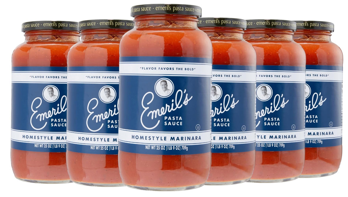 Emeril Lagasse Pasta Sauce - 25 Oz Jar Homestyle Marinara 6-Pack Gourmet Sauces: Best For Homemade Pasta, Spaghetti, Pizza & More - Enhanced, Bold & Flavorful