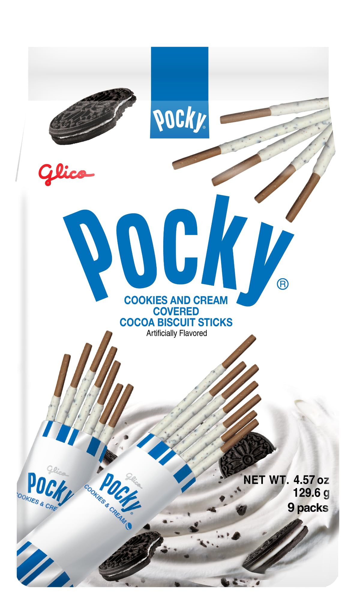 Glico Pocky Cookie & Cream 9 Pack, 5.40 Oz